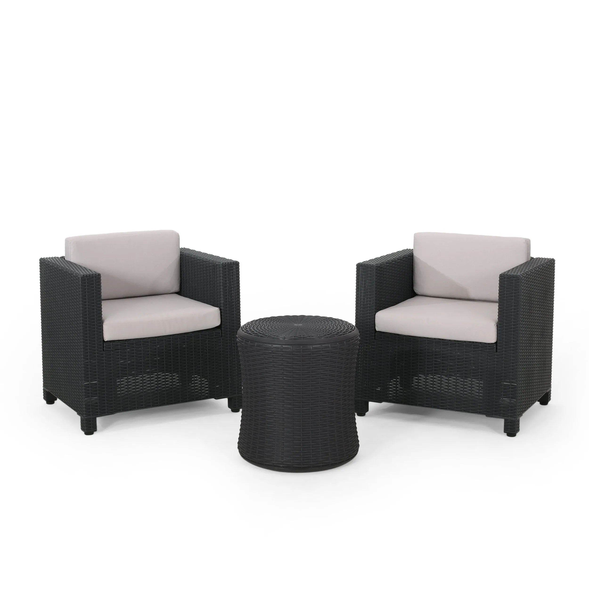 Outdoor 2 Seater Faux Wicker Chat Set with Cushions - NH399213 patio chairs, outdoor seating