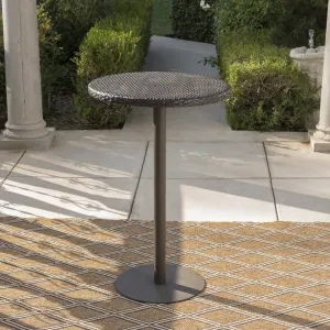 Outdoor 26 Inch Multi-brown Wicker Round Bar Table - NH344203 patio chairs, outdoor seating