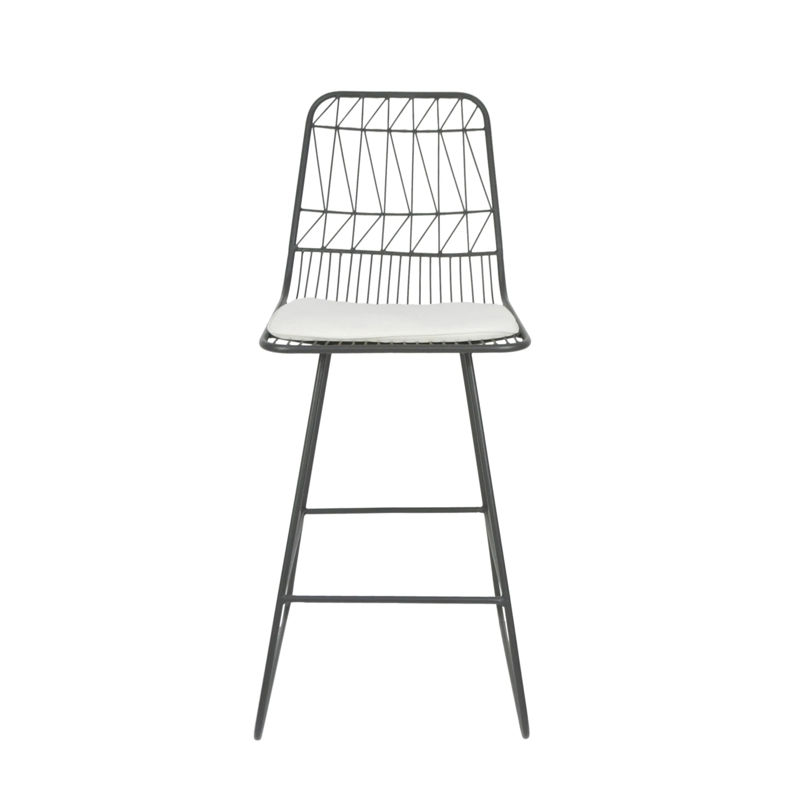 Outdoor 26" Seats Iron Counter Stools with Cushions (Set of 2) - NH895703