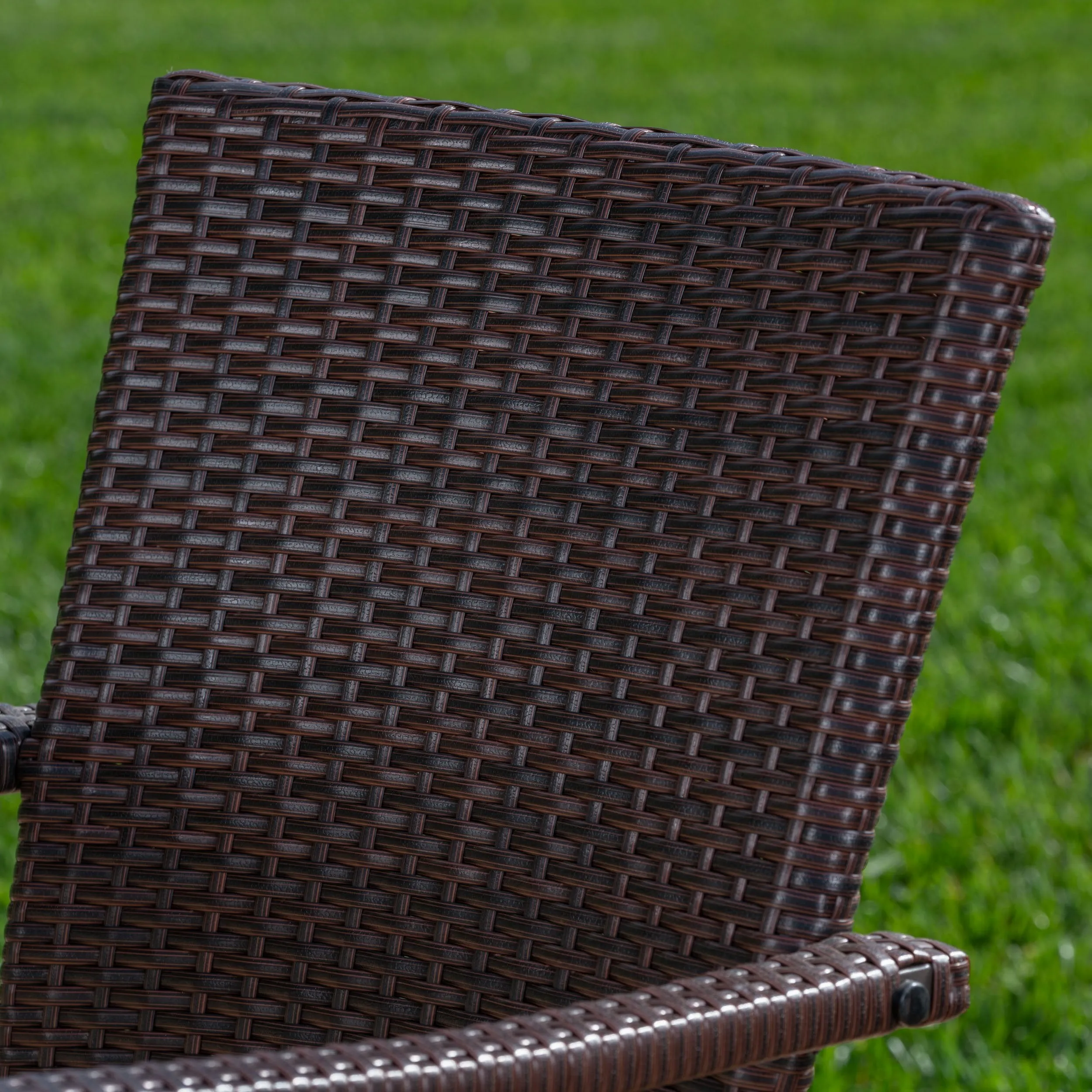 Outdoor 3 Piece Acacia Wood/ Wicker Bistro Set with Cushions, Teak Finish and Brown with Crme - NH103403