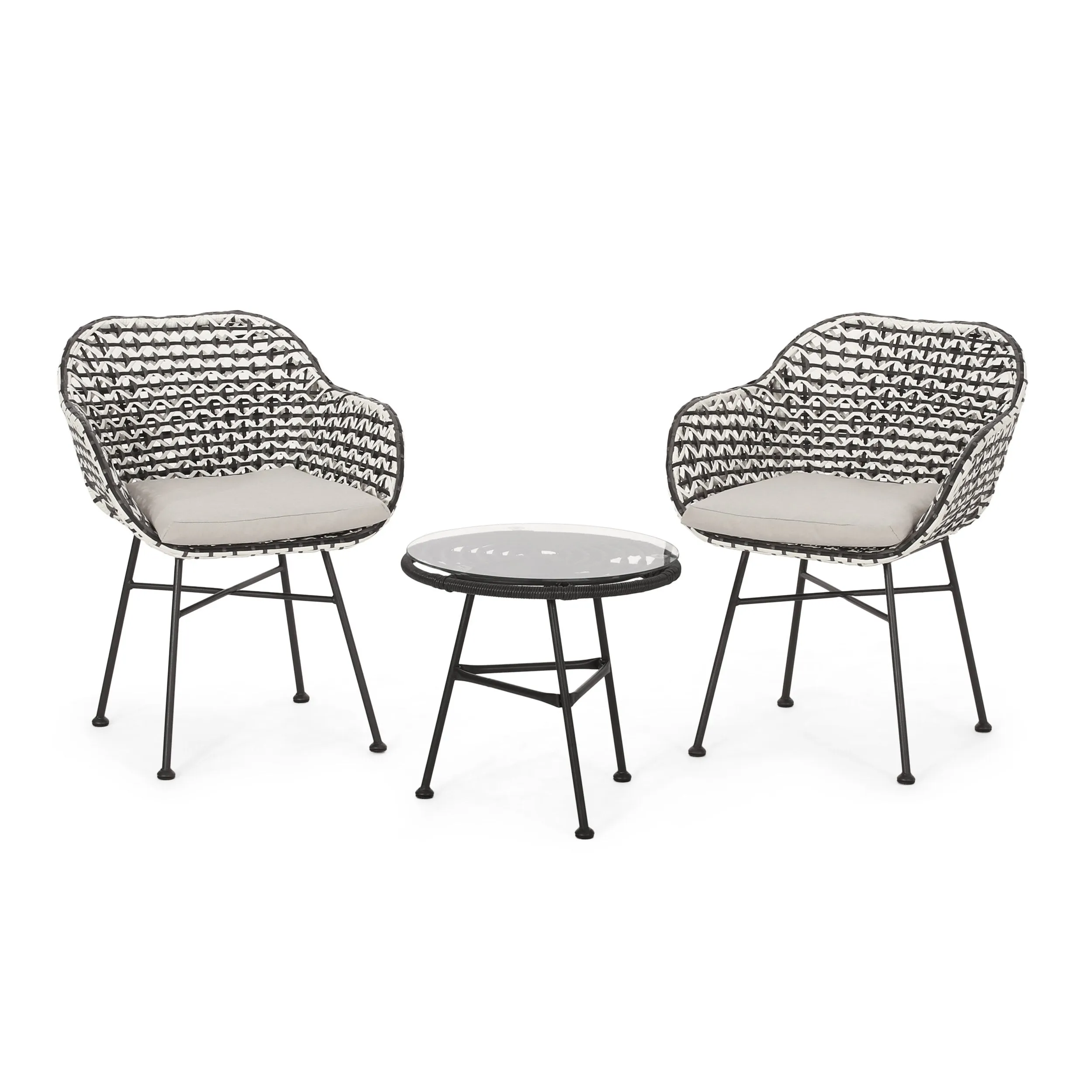 Outdoor 3 Piece Wicker Chat Set - NH007313 patio chairs, outdoor seating