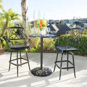 Outdoor 3pc Copper Cast Aluminum Bistro Set - NH015022 patio chairs, outdoor seating