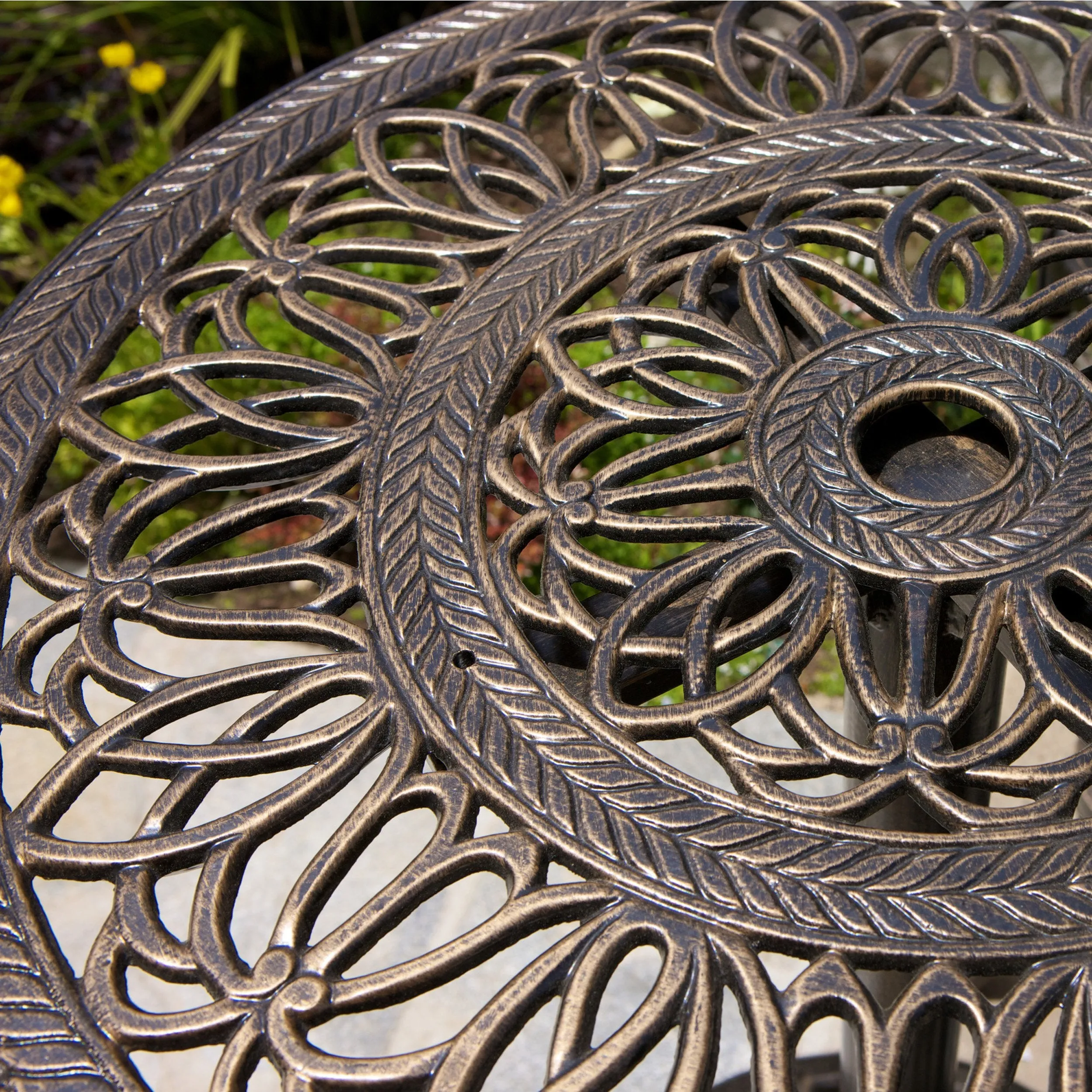 Outdoor 3pc Copper Cast Aluminum Bistro Set - NH015022