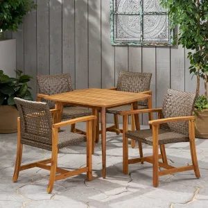 Outdoor 4 Seater Acacia Wood Dining Set - NH633013 patio chairs, outdoor seating
