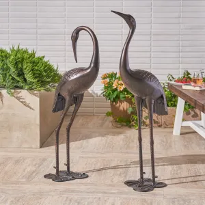 Outdoor 43 and 39 Inch Aluminum Cranes (Set of 2), Dark Bronze - NH396403 patio chairs, outdoor seating
