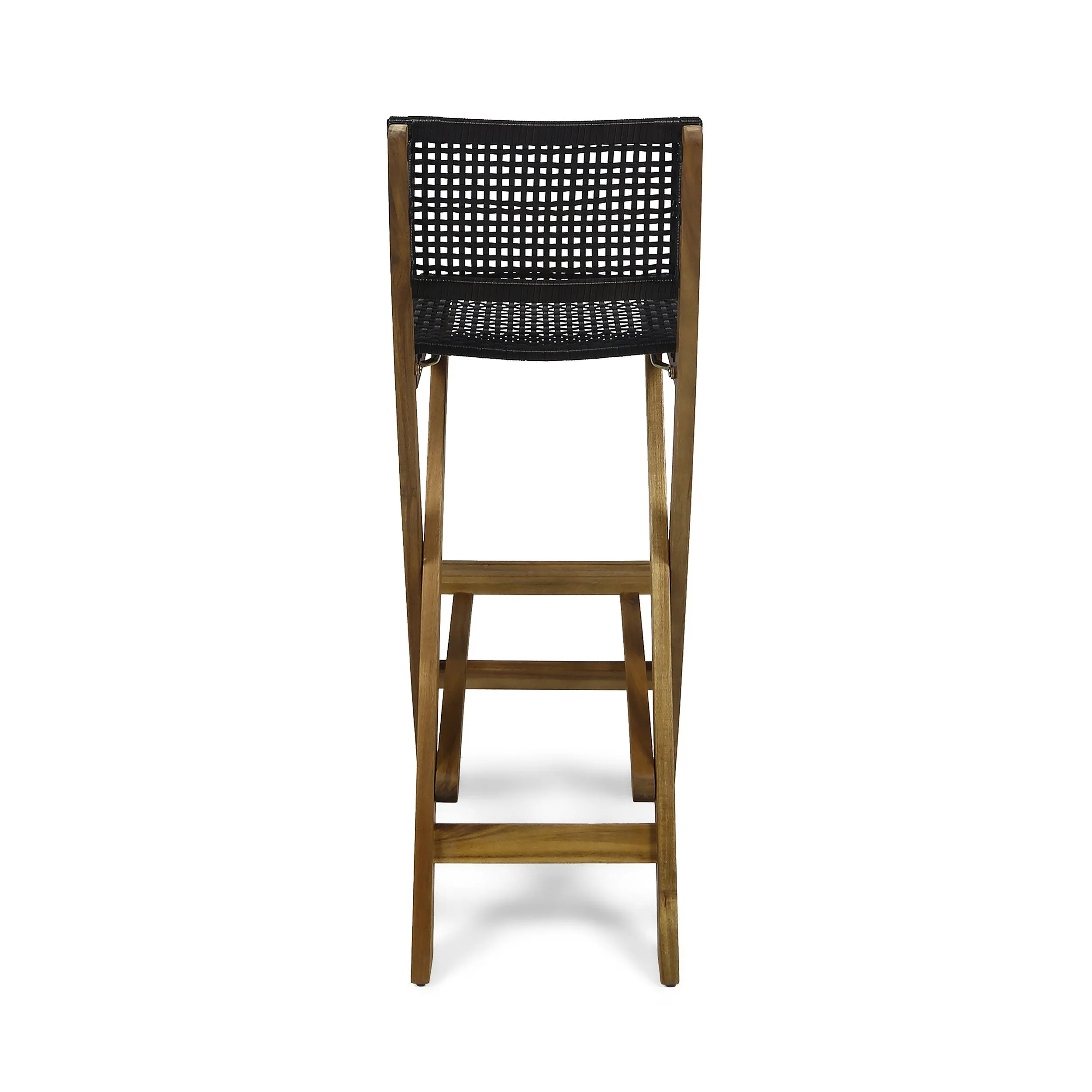 Outdoor 45" Rectangular 3 Piece Wood and Wicker Bar Height Set - NH443903