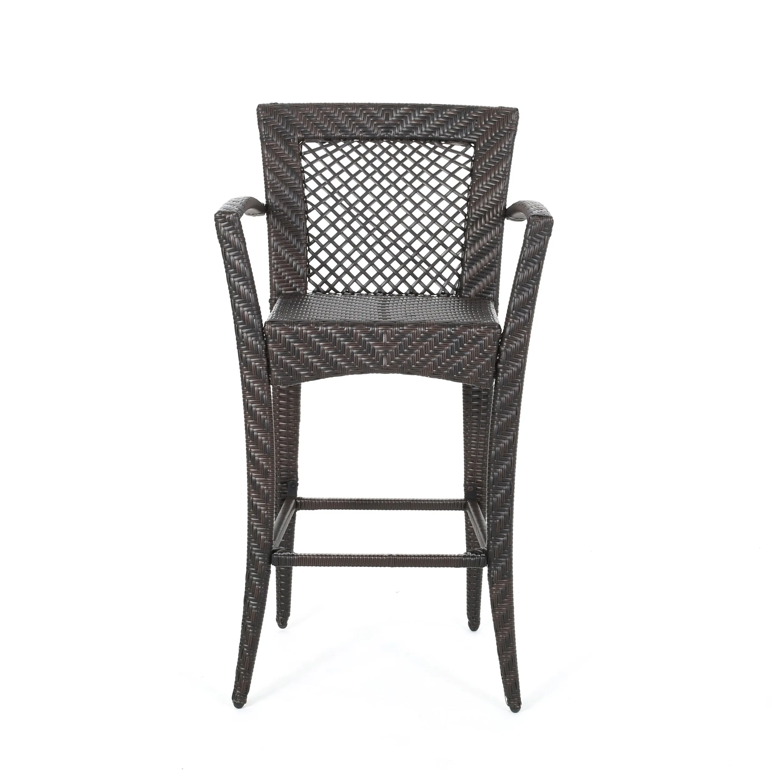 Outdoor 46" Wicker Barstool (Set of 4), Multi Brown Finish - NH042903