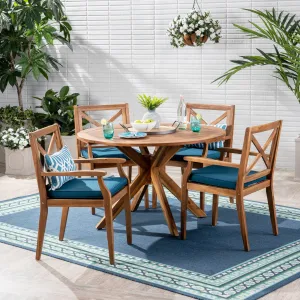 Outdoor 5 Piece Acacia Wood Dining Set - NH477503 patio chairs, outdoor seating