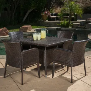 Outdoor 5-piece Brown Wicker Dining Set - NH112692 patio chairs, outdoor seating