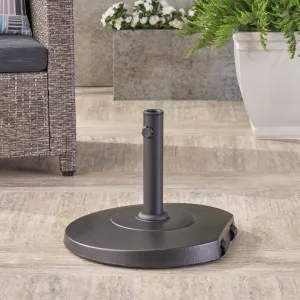 Outdoor 59.5lb Concrete Circular Umbrella Base with Aluminum Collar - NH618403 patio chairs, outdoor seating