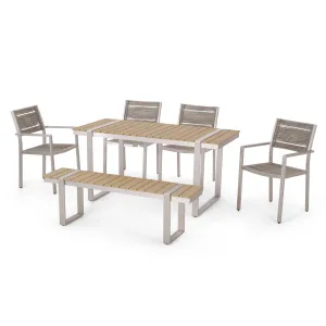 Outdoor 6 Piece Aluminum Dining Set - NH737313 patio chairs, outdoor seating