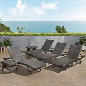 Outdoor 6 Piece Wicker Chaise Lounge Set - NH806403 patio chairs, outdoor seating