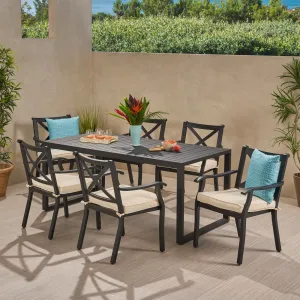 Outdoor 6 Seater Aluminum Dining Set - NH897013 patio chairs, outdoor seating