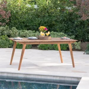Outdoor 69 Inch Teak Finished Acacia Wood Dining Table - NH797203 patio chairs, outdoor seating