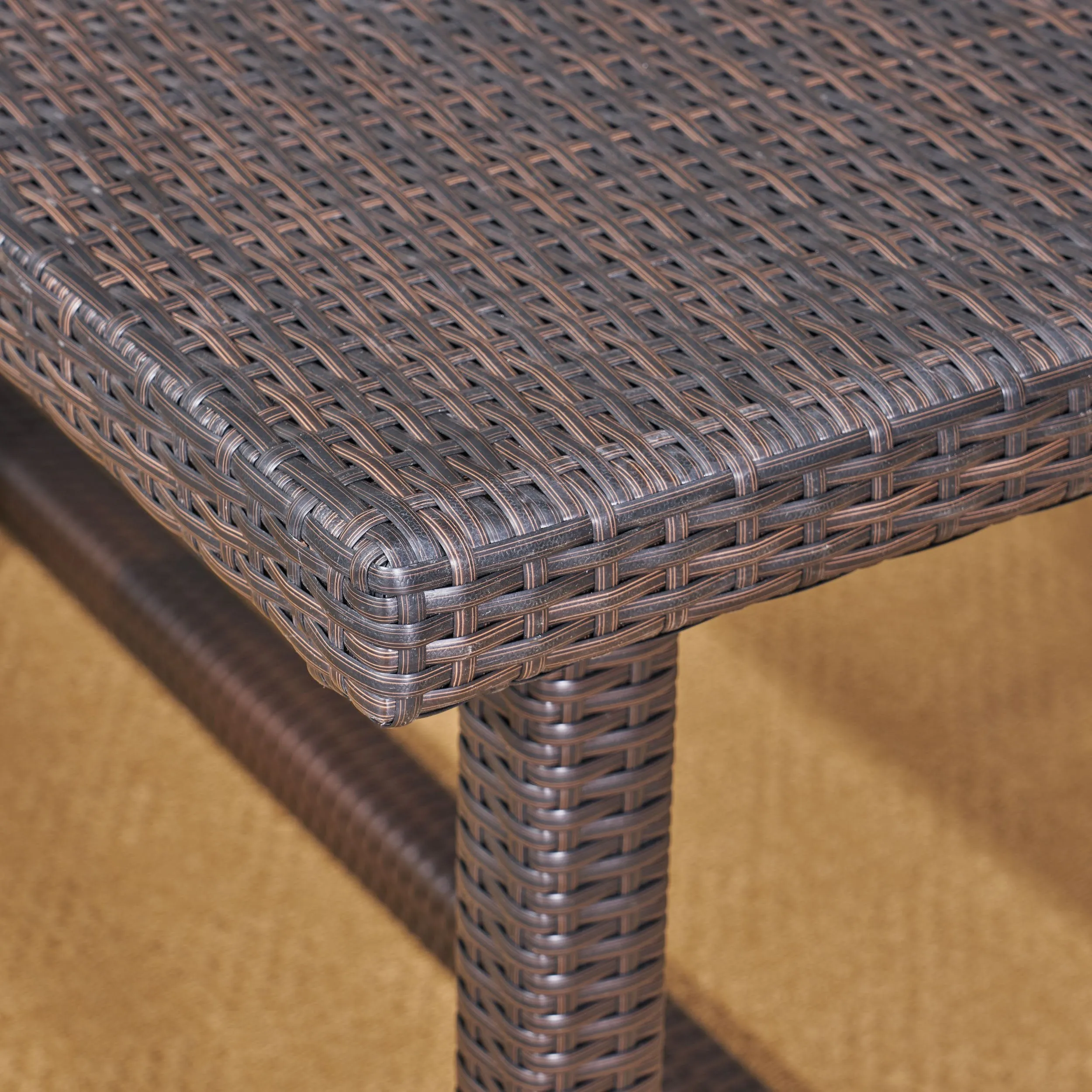 Outdoor 7 Piece Wicker Dining Set, Multibrown - NH827403