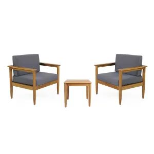 Outdoor Acacia Wood 2 Seater Chat Set - NH026313 patio chairs, outdoor seating