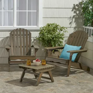 Outdoor Acacia Wood 2 Seater Chat Set with Side Table - NH961213 patio chairs, outdoor seating
