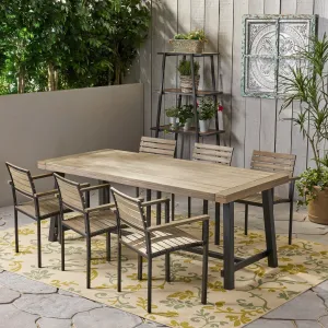 Outdoor Acacia Wood 6 Seater Dining Set - NH356903 patio chairs, outdoor seating