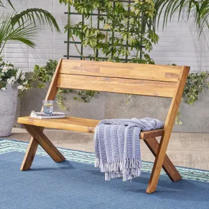 Outdoor Acacia Wood Bench - NH014403 patio chairs, outdoor seating