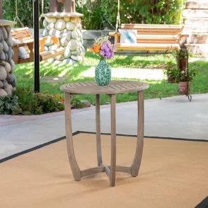 Outdoor Acacia Wood Bistro Table, Gray - NH531503 patio chairs, outdoor seating