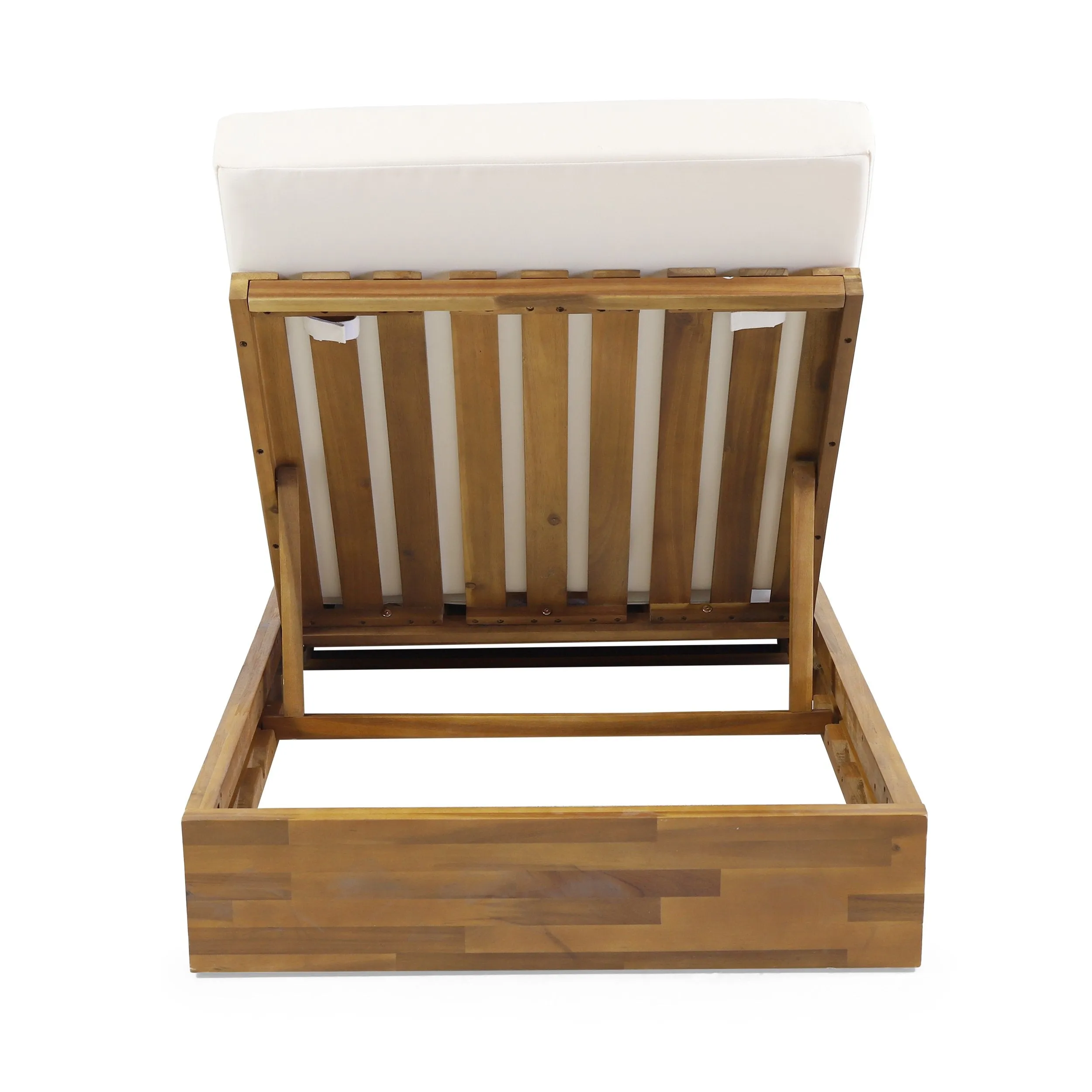 Outdoor Acacia Wood Chaise Lounge with Cushion (Set of 2) - NH614313