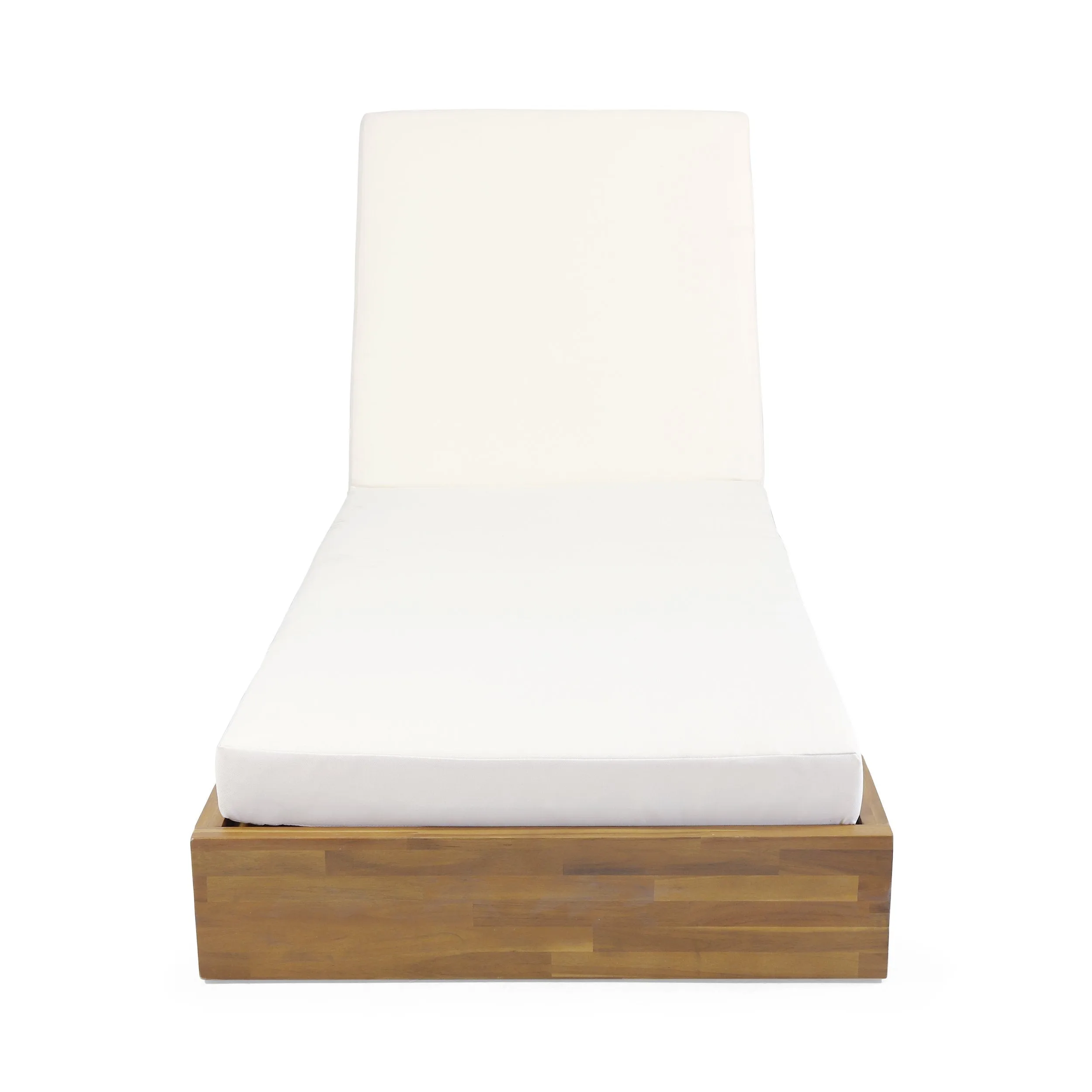 Outdoor Acacia Wood Chaise Lounge with Cushion (Set of 2) - NH614313