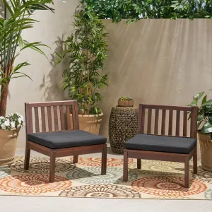 Outdoor Acacia Wood Club Chair (Set of 2) - NH609013 patio chairs, outdoor seating