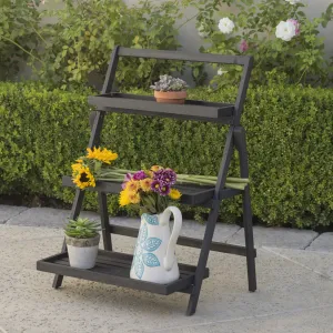 Outdoor Acacia Wood Plant Stand - NH875203 patio chairs, outdoor seating