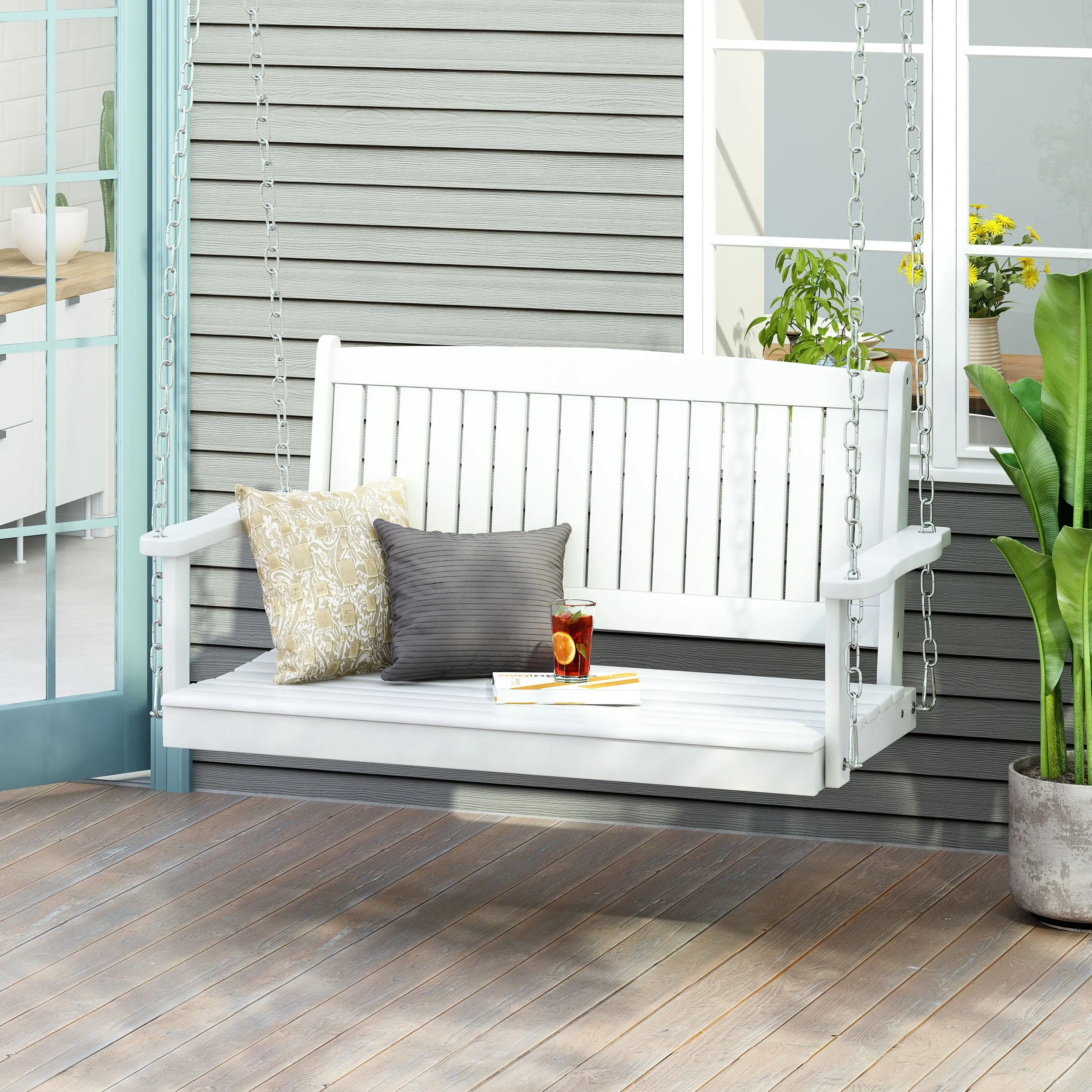 Outdoor Acacia Wood Porch Swing - NH240313
