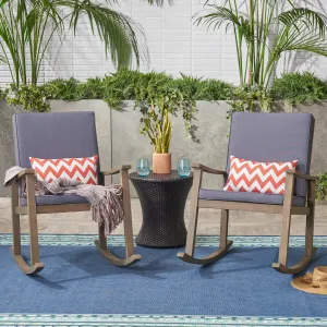 Outdoor Acacia Wood Rocking Chair (Set of 2) - NH986403 patio chairs, outdoor seating