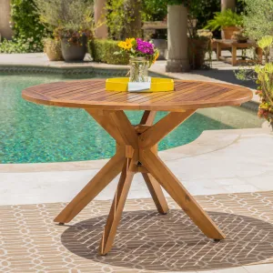 Outdoor Acacia Wood Round Dining Table - NH645003 patio chairs, outdoor seating