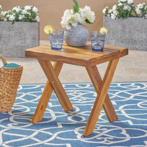 Outdoor Acacia Wood Side Table - NH414403 patio chairs, outdoor seating
