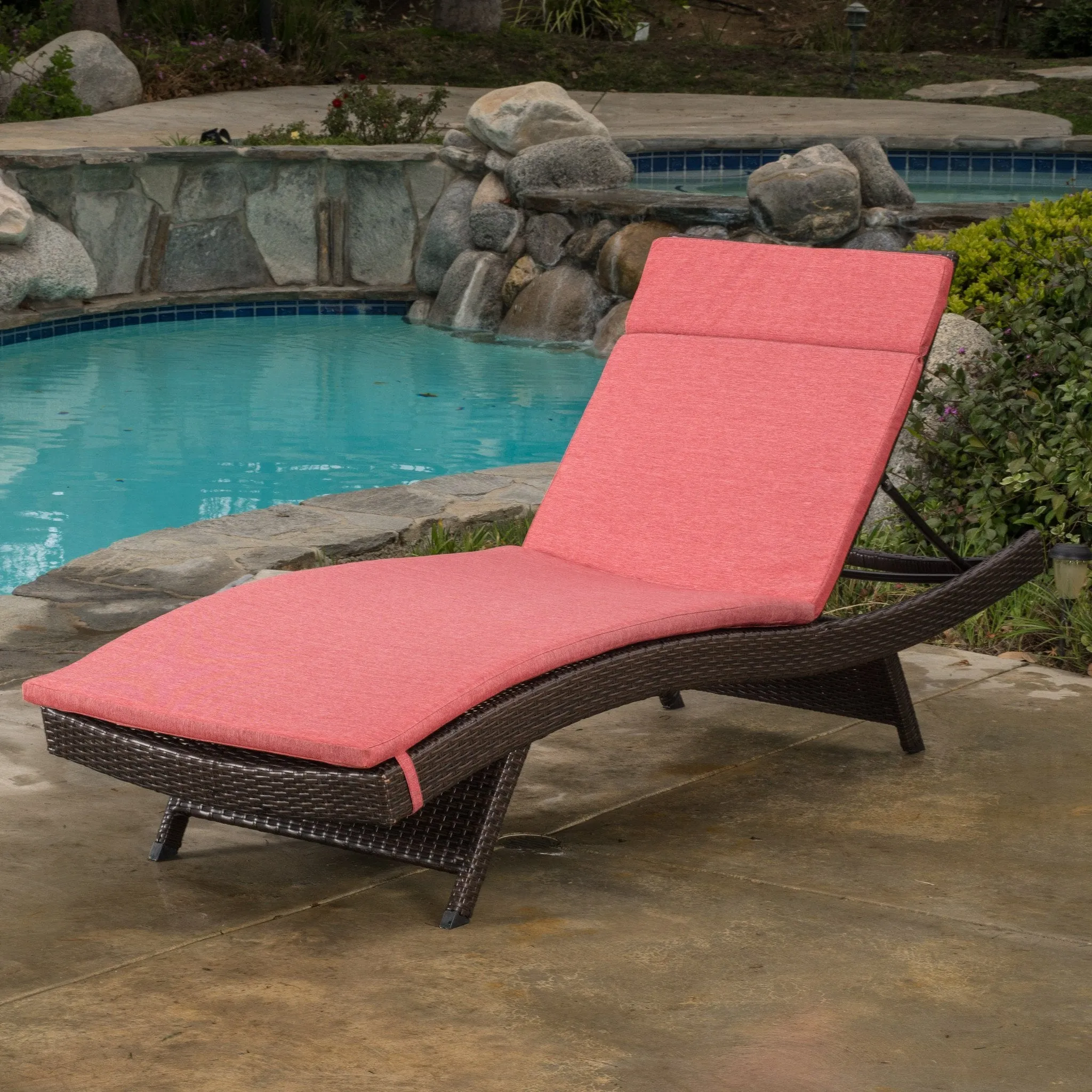 Outdoor Adjustable Chaise Lounge Chair w/ Cushion - NH239592 patio chairs, outdoor seating