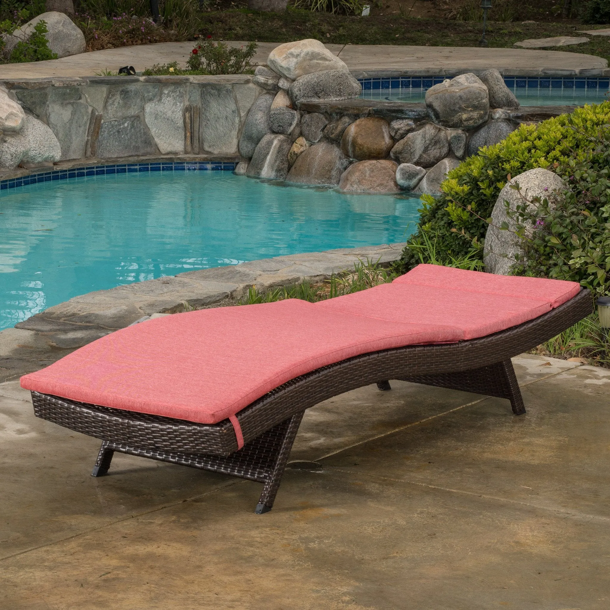 Outdoor Adjustable Chaise Lounge Chair w/ Cushion - NH239592