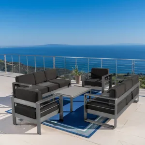 Outdoor Aluminum 5 Piece Chat Set with Water Resistant Cushions - NH387103 patio chairs, outdoor seating