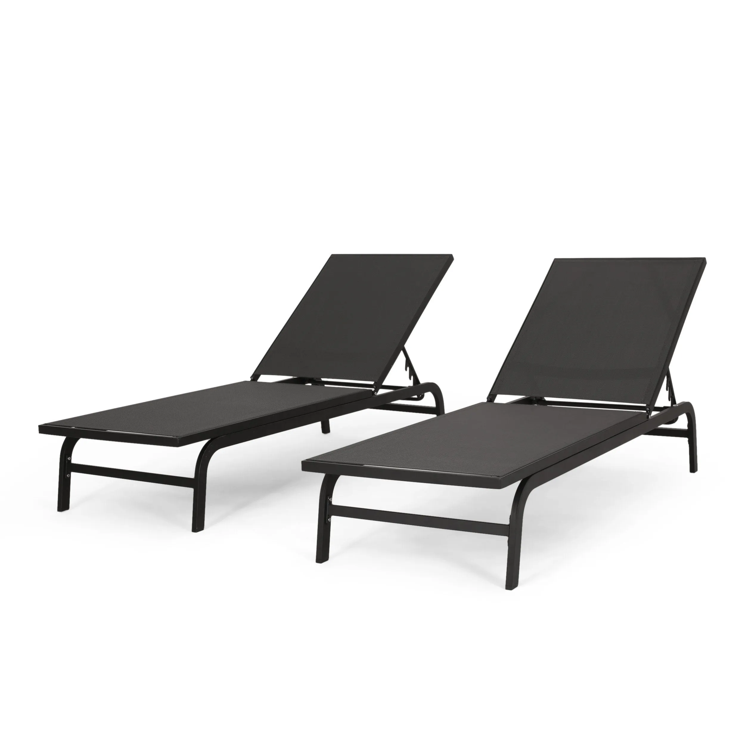 Outdoor Aluminum and Outdoor Mesh Chaise Lounge, Set of 2 - NH281513 patio chairs, outdoor seating