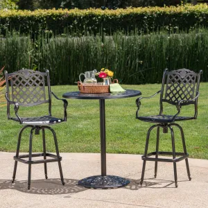 Outdoor Aluminum Bar Set with Patina Copper Finish - NH817003 patio chairs, outdoor seating