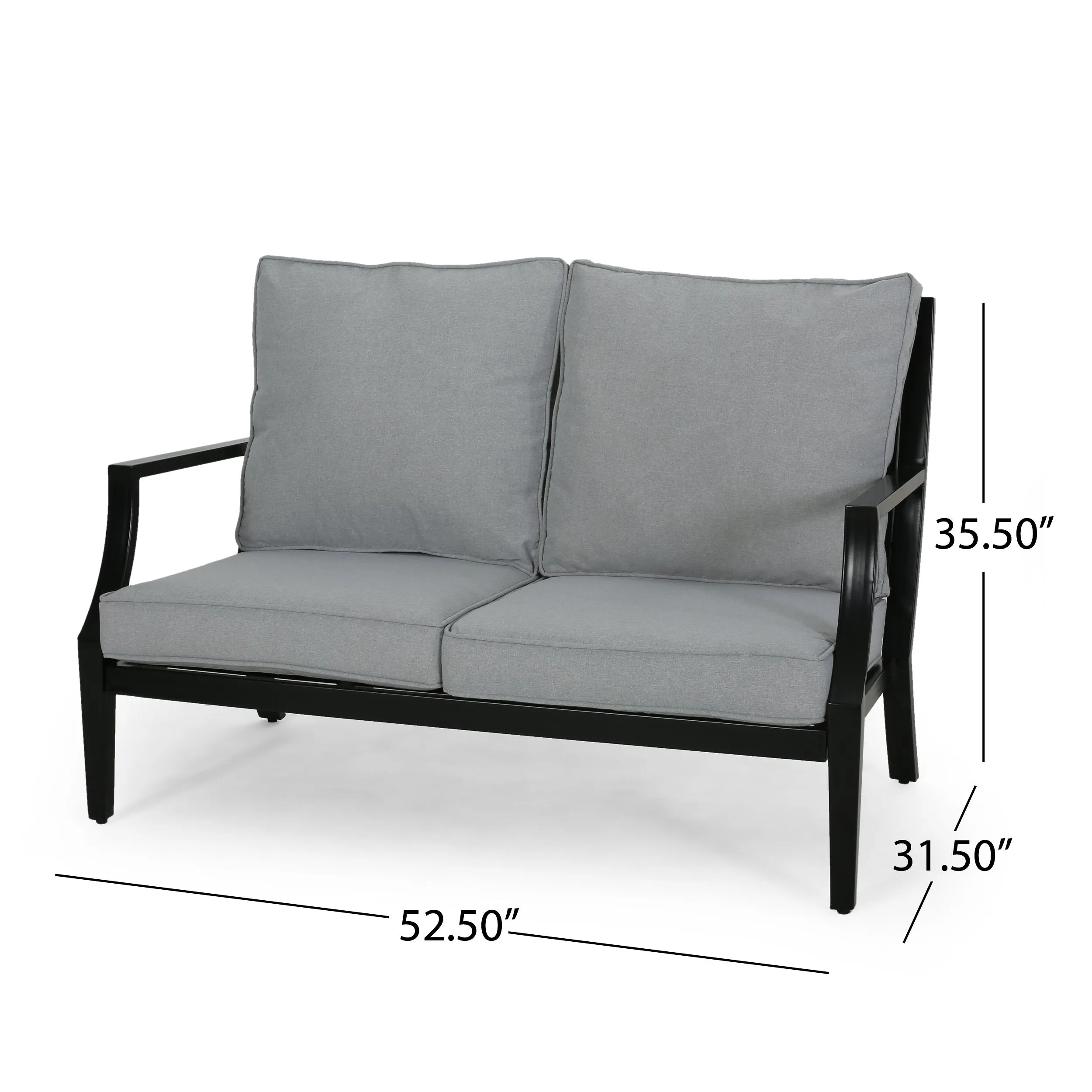 Outdoor Aluminum Loveseat and Coffee Table Set - NH153803