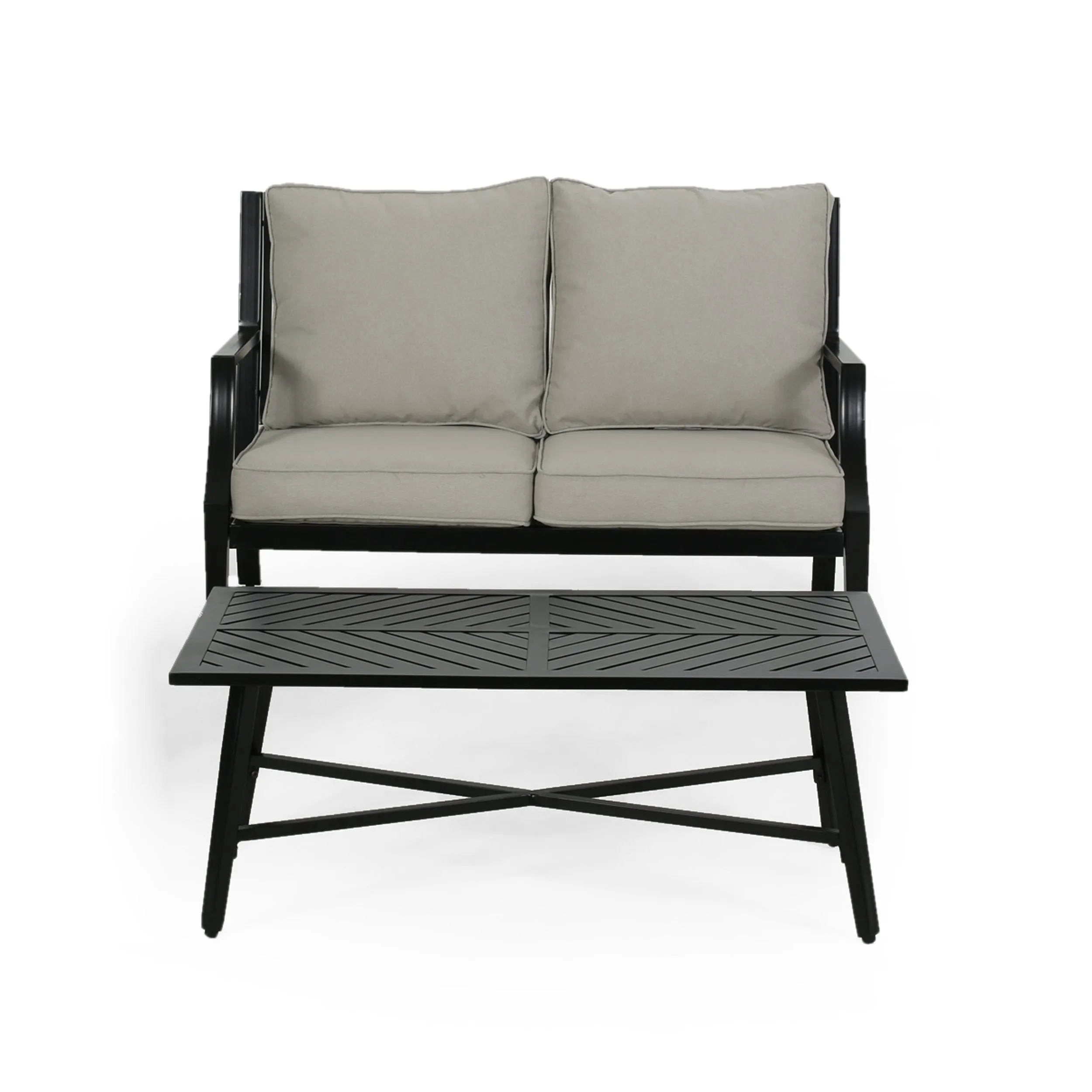 Outdoor Aluminum Loveseat and Coffee Table Set - NH153803