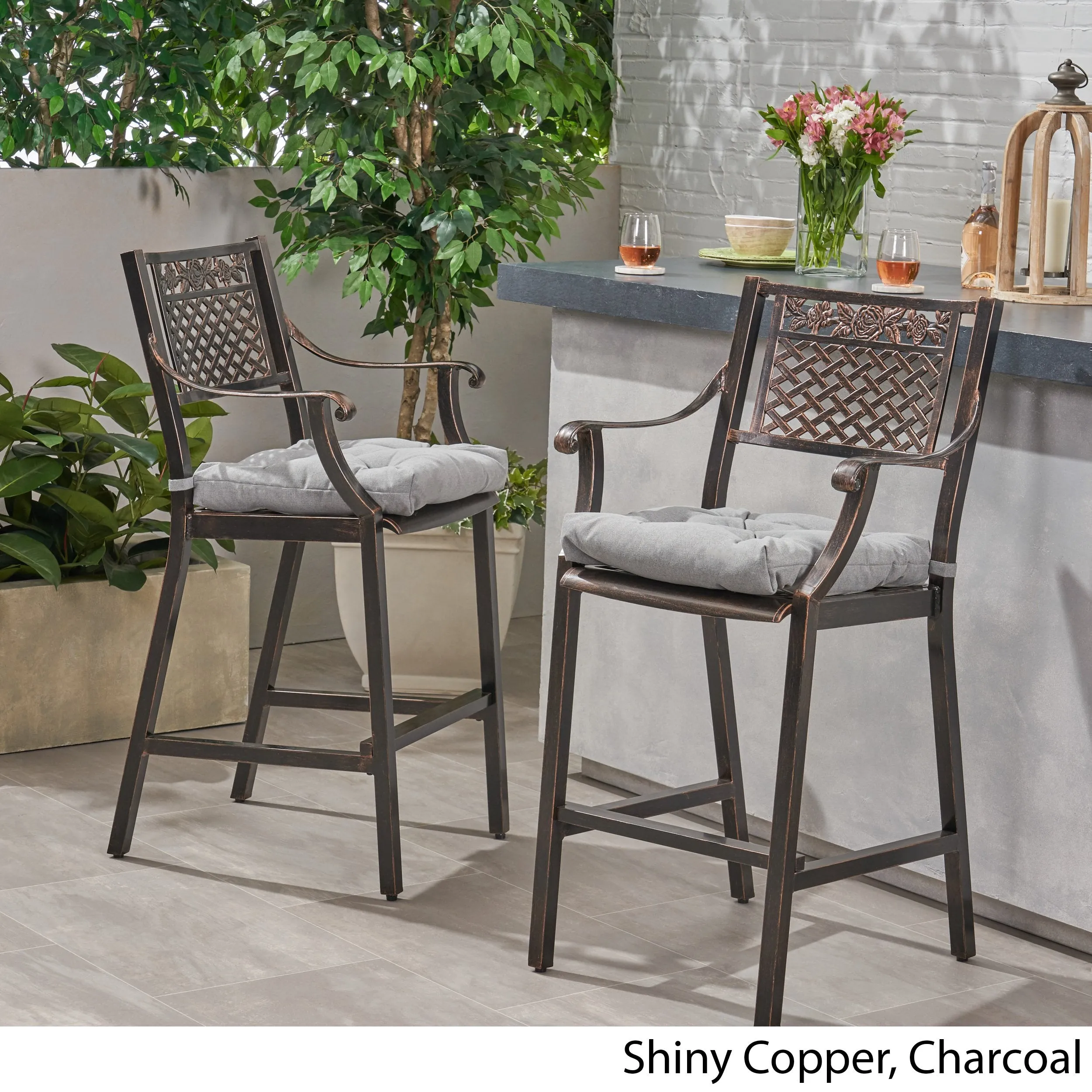 Outdoor Barstool with Cushion (Set of 2) - NH131013