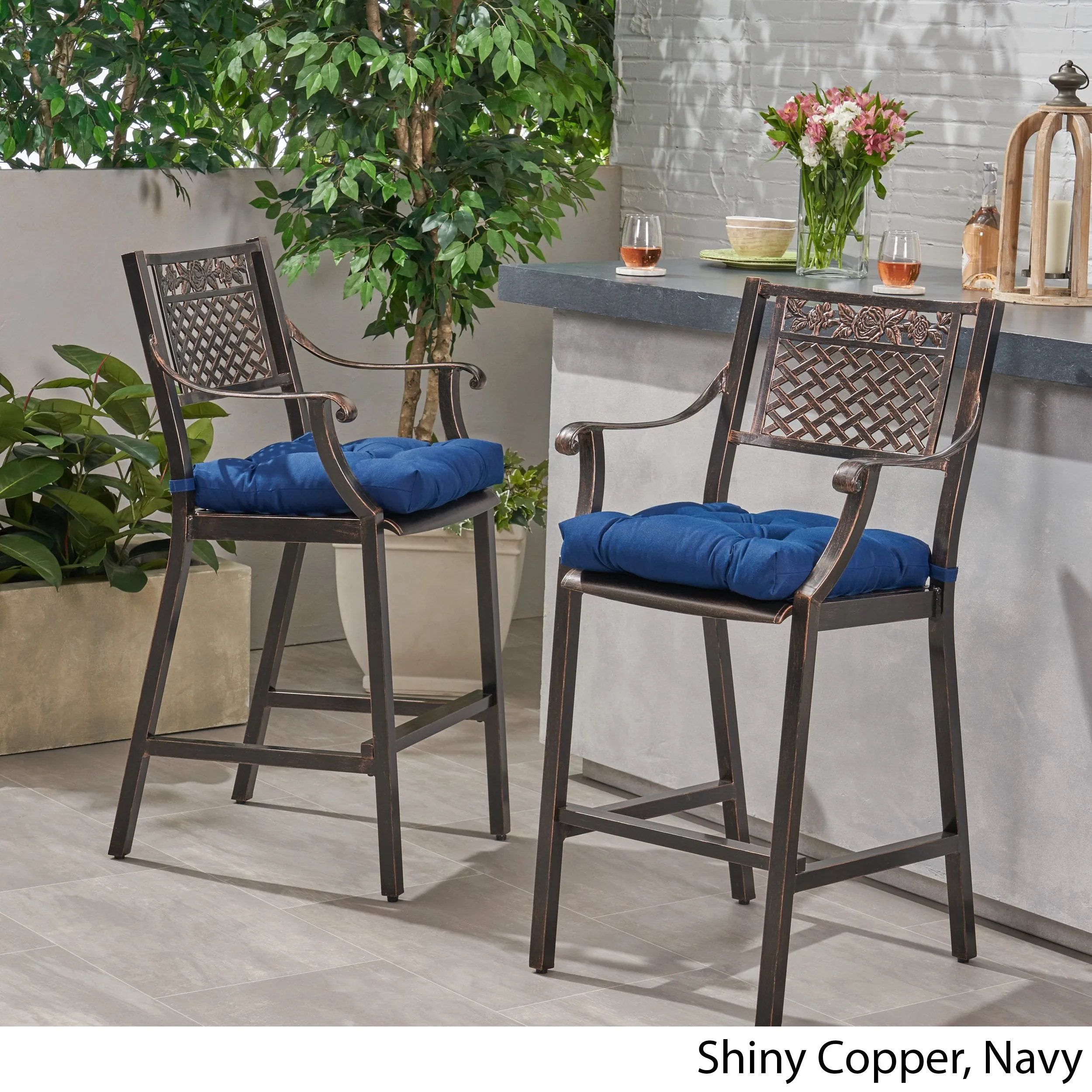 Outdoor Barstool with Cushion (Set of 2) - NH131013
