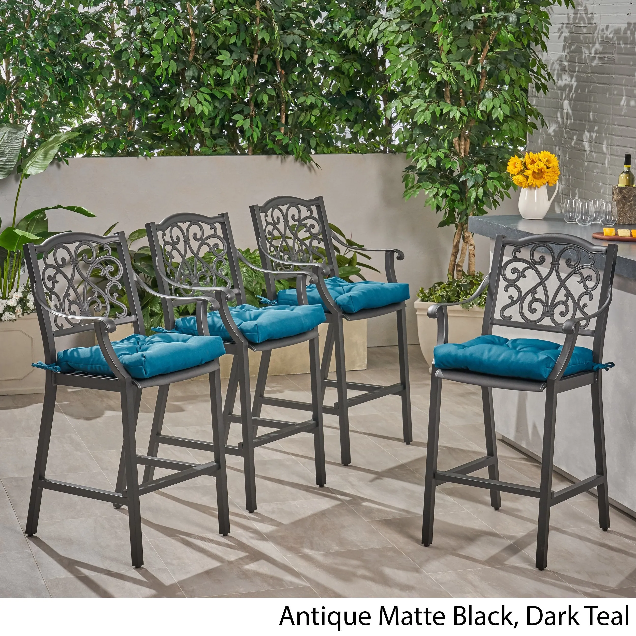 Outdoor Barstool with Cushion (Set of 4) - NH091013