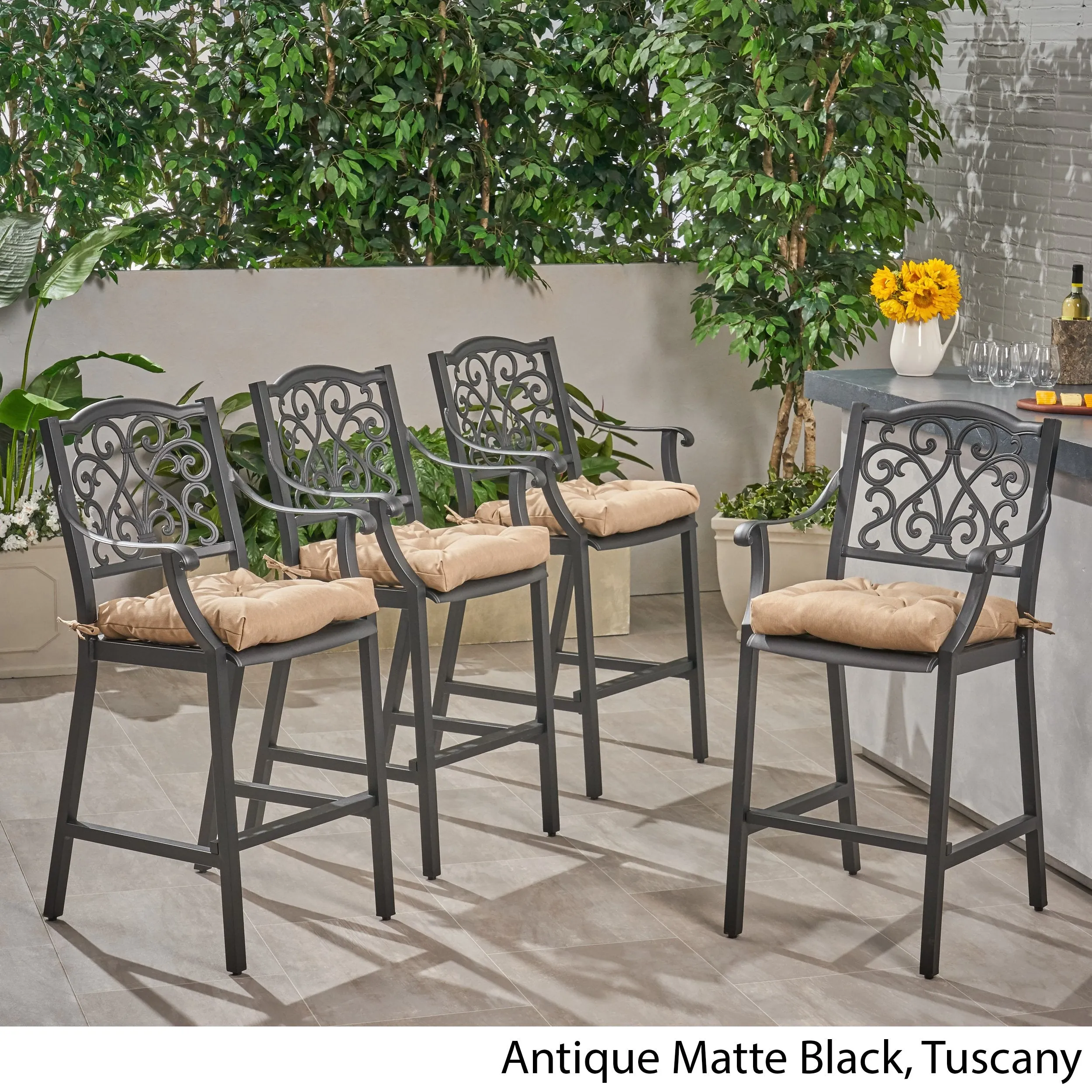 Outdoor Barstool with Cushion (Set of 4) - NH091013
