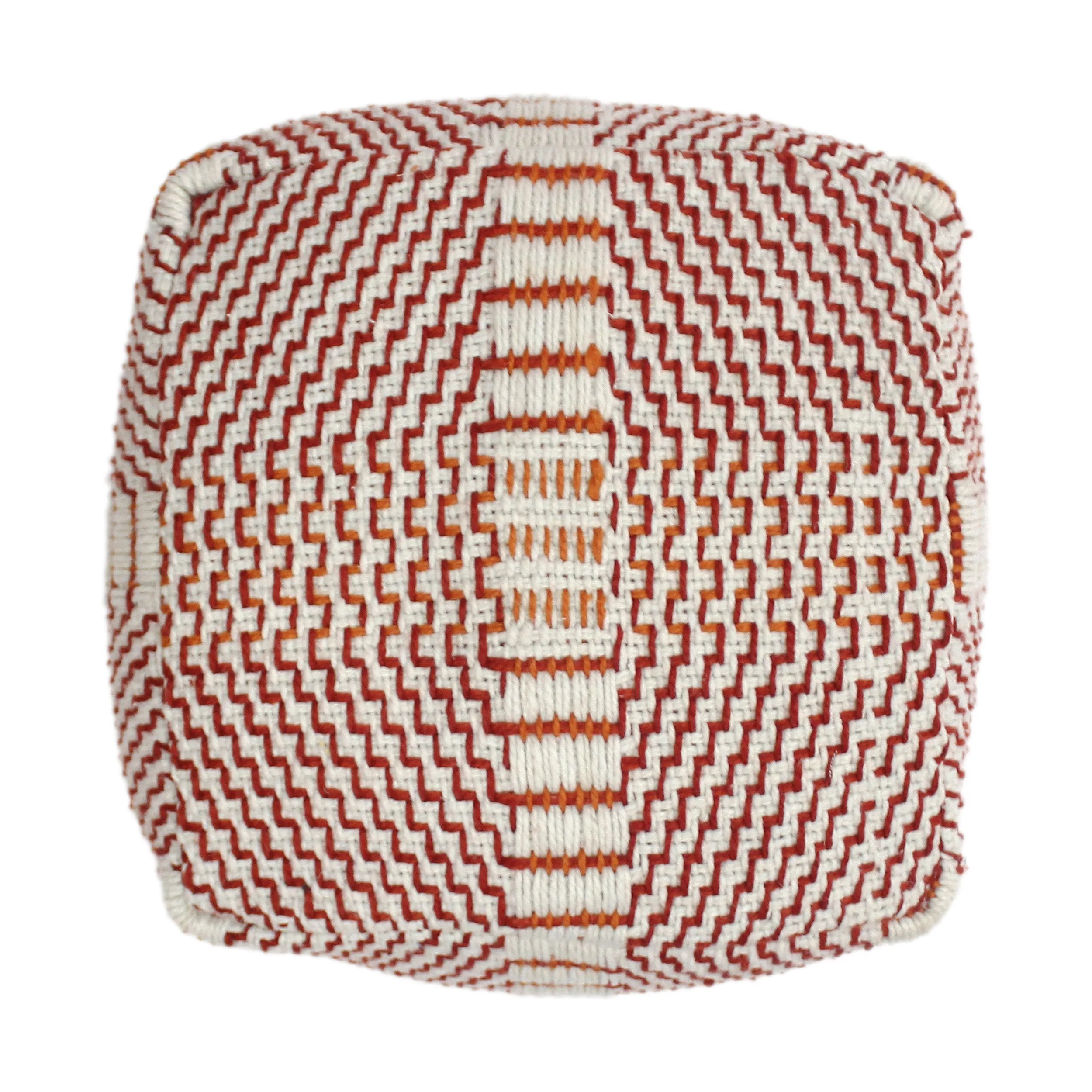 Outdoor Boho Water Resistant 16" Square Ottoman Pouf - NH320803