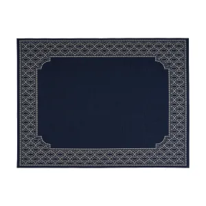 Outdoor Border Area Rug, Navy and Ivory - NH155803 patio chairs, outdoor seating