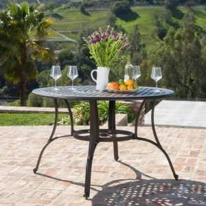 Outdoor Bronze Cast Aluminum Circular Dining Table (ONLY) - NH672003 patio chairs, outdoor seating
