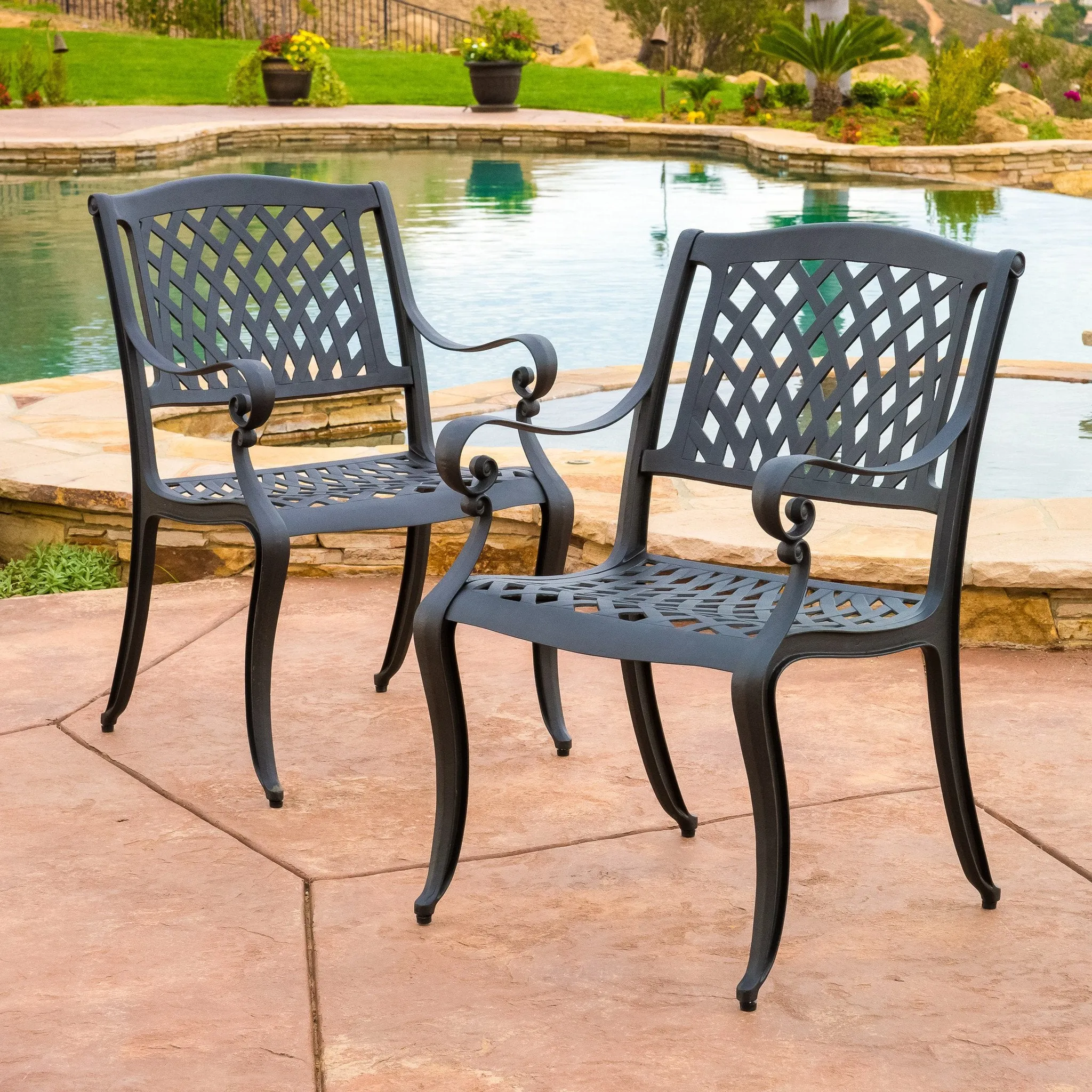 Outdoor Cast Aluminum Dining Chair (Set of 2) - NH070932 patio chairs, outdoor seating