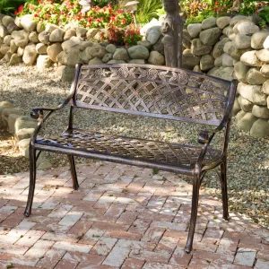 Outdoor Copper Cast Aluminum Bench - NH962932 patio chairs, outdoor seating