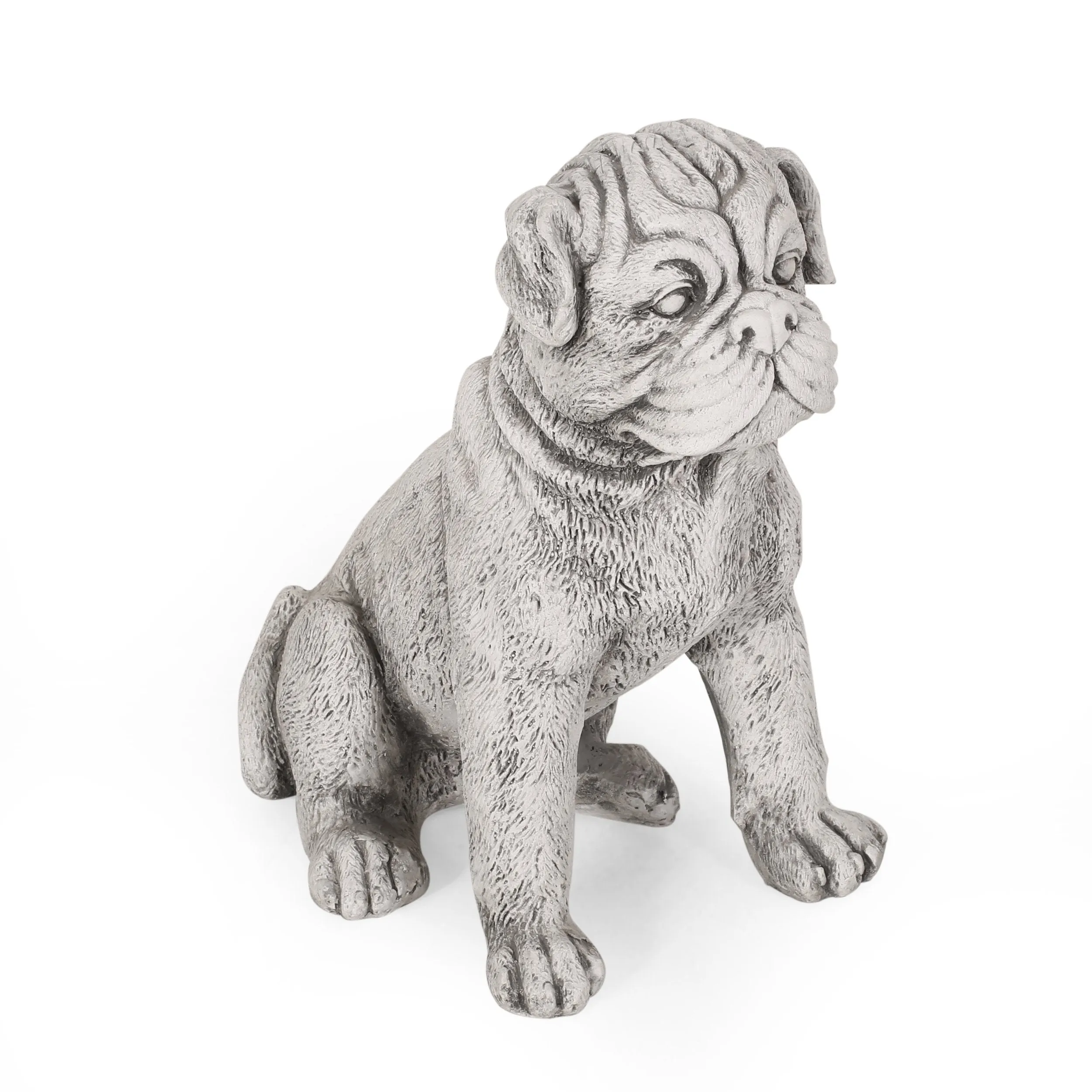 Outdoor Dog Garden Statue, Antique White - NH647413 patio chairs, outdoor seating