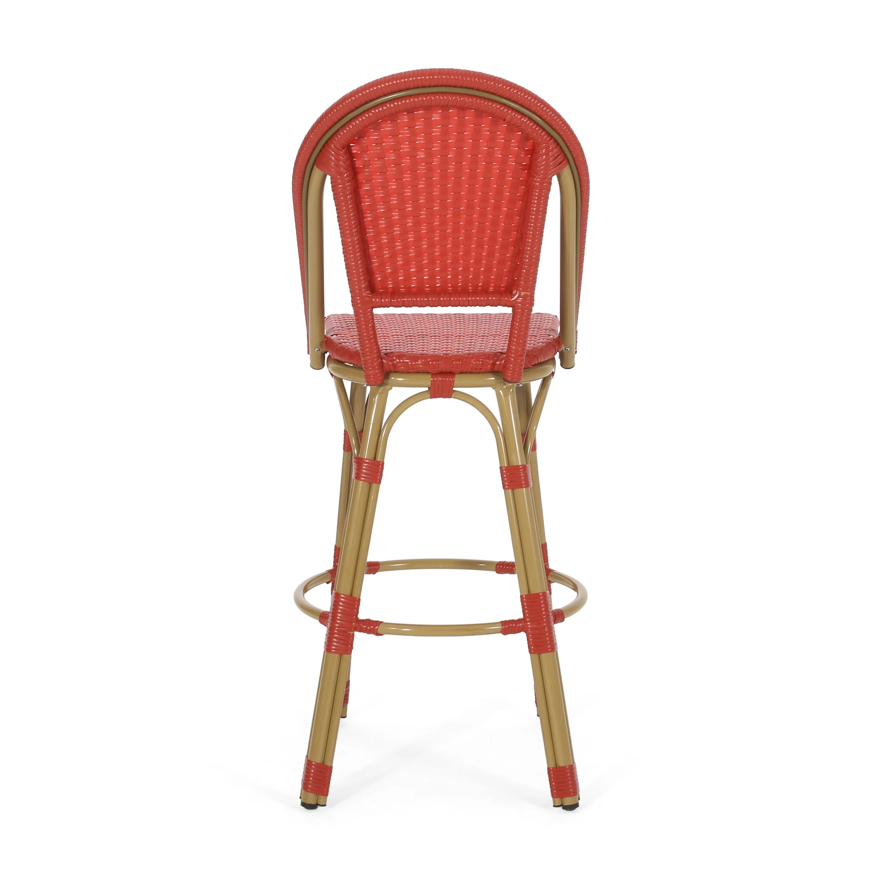Outdoor French Wicker and Aluminum 29.5 Inch Barstools